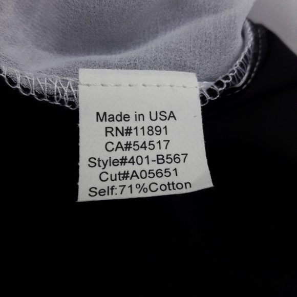 Bailey 44 Black Blouse Button Front Open Overlap Crossover Back White USA L - Picture 7 of 8